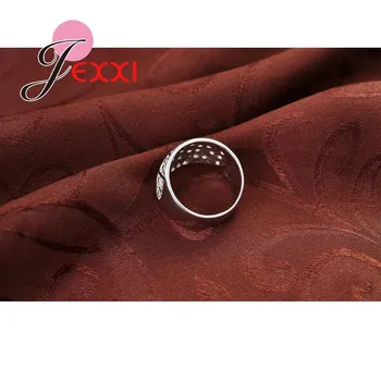 Жените и Мъжете най-Добрите Подаръци за Годишнината, и Сватбени Аксесоари Пръстен от Сребро проба 925 с редица Африкански пръстен с кристал AAA за жени