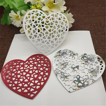 рамка с цветя сърце Метални Режещи печати за DIY Албум за Scrapbooking Полагане на Хартиени Картички, Декоративни изделия