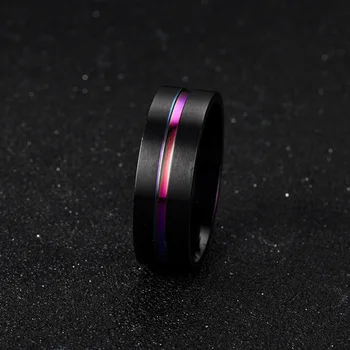 Годежни пръстени от неръждаема стомана за жени, Мъжки Пръстен за ленти Модерен Мъжки Пръстени с цветова температура Пръстени, Бижута Дропшиппинг
