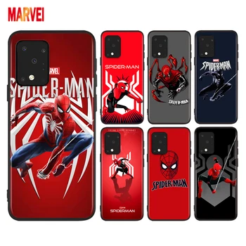 Готино Лого на Marvel spiderman за Samsung A72 A52 А02 S A32 A12 A42 A51 A91 A81 A71 A41 A21 A31 S A01 A11 UW Черен Калъф за вашия телефон