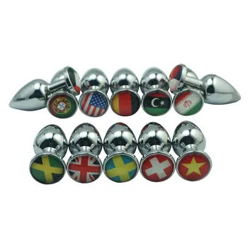 Нов горещ дизайн 12 знамена на избор 1бр малки метални анални топчета анален накрайник вибратор SM секс играчки за жени и мъже двойка