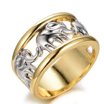 YWOSPX 2019 Богемное мъжки пръстен Златен и сребърен цвят Пръстени с слон за мъже Сватбени Анел Декларация за включването и на Anillos Bijoux