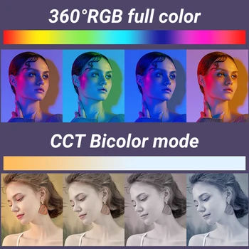 MAMEN 2500-8500K в два цвята и RGB Пълноцветен джобен led видеосвет с батерия 4000 mah за фотоапарат DSLR Vlog Атмосферното осветление