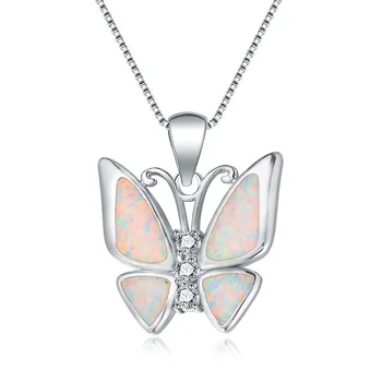 Новата дамска мода Творчески Висулка с опаловой пеперуда Романтичен Сватбен Банкет Сватбени Аксесоари Популярно Огърлица от Бижутериен подарък