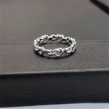 Уникални творчески умове дизайнер преплетени с тайландски сребро с регулируем пръстен, модни индивидуални мъжки украшения