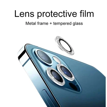 Диамант Блестящ Защитен Калъф За Обектива на Камерата Bingbing За iPhone 12min 12 Pro 11Pro Max Помещение Метални Очила Капак на Обектива Стъкло