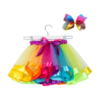 2022 Нова пола-опаковка Дрехи за малките момичета, 12 Ч-8 години Цветна мини-пола за момичета Вечерни танци Преливащи тюлевые поли Детски дрехи