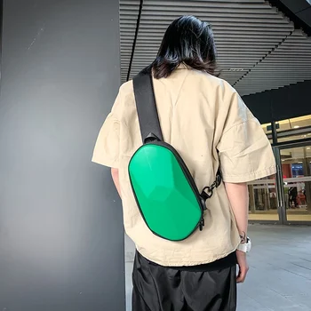 Многофункционална Мъжки нагрудная чанта Модерен скъпоценен камък Стил PVC Чанта на рамото Луксозен дамски нагрудная чанта Модна поясная чанта в Чантата си Пътна чанта