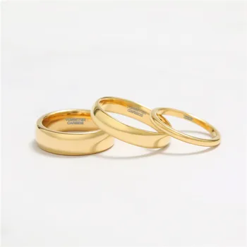Двойката Волфрам пръстени Somen Златен цвят, за мъже и жени Класическа Сватбена/Обручальная група 4/6 мм Специална Гравиране с надпис: Име/Лого/Дата