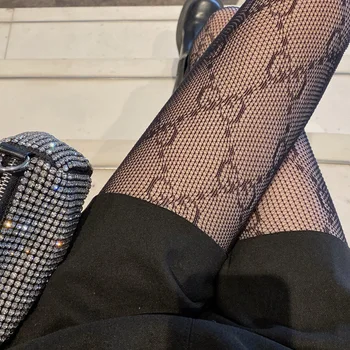 Мода Ново Писмо Секси Топли Дълги памучни луксозни чорапи Над коляното Чорапи Дамски пролетни плетени чорапи до коляното
