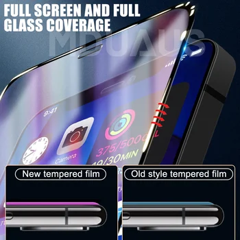 9999D Защитно стъкло с пълно покритие за iPhone 11 12 13 Pro XS Max X XR Защитно фолио за екрана на iPhone 6 6S 7 8 Плюс 5 5S SE Стъклена филм