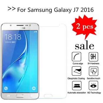 2 Бр. Стъкло за Samsung Galaxy J7 2016 Протектор на Екрана е Закалено Стъкло за Samsung J7 2016 J710X SM-J710FN/DF Защитно фолио