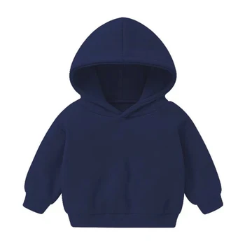 Новата пролетно-есенен детски дрехи за малки момчета и момичета Памучен hoody с качулка Модни обикновен детски блузи пуловер Върховете палто