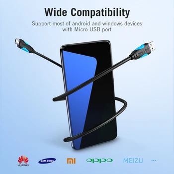 Кабел Micro USB 2.4 A Бързо Зареждане на USB Кабел за предаване на Данни Кабел за зареждане на мобилен Телефон за Samsung, Huawei и HTC Android Tablet Кабел 1 м и 3 м