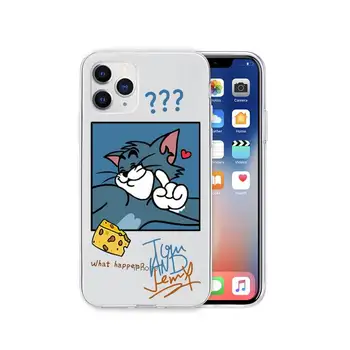 Супер Сладка Котка Мишка Прозрачен Калъф За мобилен Телефон, Калъф за iPhone 12 11 Pro Max Xs X Xr 7 8 6 6 s, Плюс 5 5s Se 2020