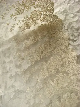 Лейси украса от слонова кост, вышитое дантела с ретро цветя, винтажное сватбена рокля от futon дантела, LT111EM