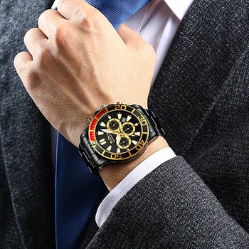 Байдън Бизнес часовници За мъже на Най-добрата марка на луксозен Мъжки часовник е Водоустойчив кварцов ръчен часовник Стоманени Часовници Мода relogio masculino