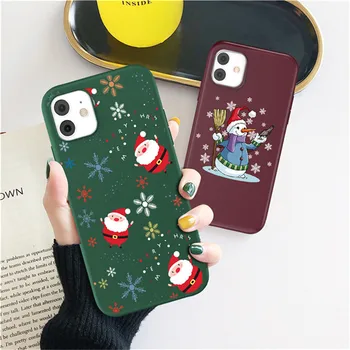 Калъфче за телефон с дизайн на Дядо Коледа от картун за iPhone 12 11 Pro Max XR XS Max 8 7 Plus SE2020 Модерен Сладък Коледен мек калъф от TPU