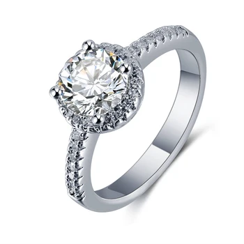 Нова Мода Сребърен Цвят Crystal цирконии Пръстен за жени Луксозни Сватбени и Годежни Пръстени 2021 Тенденция Дамски Бижута Подаръци