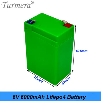 Батерия Turmera 6V 6AH Lifepo4 Заместител на Акумулаторни батерии за Детски Электромобиля и мотоциклет с Впръскване на спешни осветление