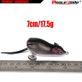 1бр въртяща се на 360 градуса лъжица Мека Примамка за мишки Камбани Звучат 7 см 17,5 г риболовна стръв Жаба Силикон Изкуствен Набор от Морска стръв за гмуркане