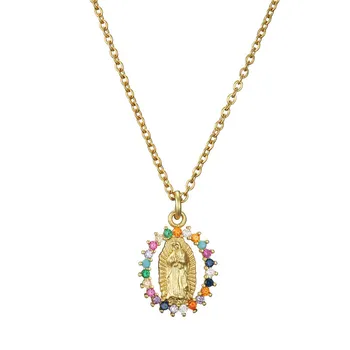 Дева Мария Висулка Колие Златни Бижута Колие Crystal Дамски Модни Висулка Католически Бижута