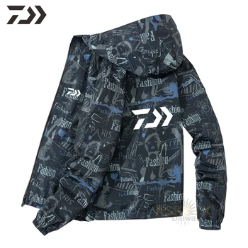 Риболовна яке Тънка солнцезащитная риза за риболов със защита от изпотяване за Мъже лоскутная облекло Daiwa за риболов Дишаща бързосъхнеща градинска облекло