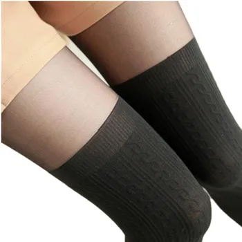2022 Чорапогащи, Дамски Пролетно-есенен стил Дамски момичета Прекрасни черни усукани Чорапи до коляното Усукани чорапогащи, Дамски чорапогащник с татуировка