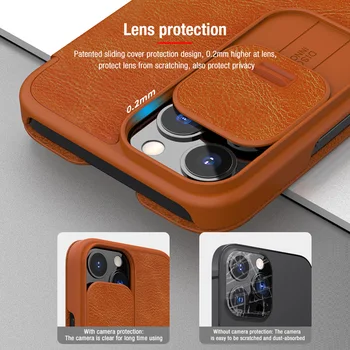 Серия Nillkin Чин Кожена Защитно покритие за камера Калъф-награда на Корпуса Capinha за iPhone 13 Pro Max 13 Мини Флип Калъф за вашия телефон