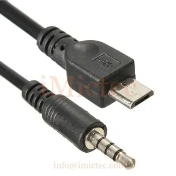 Конектор Micro USB B за да се свържете Aux вход 3.5 мм TRRS Кола стерео аудио кабел