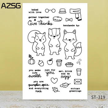 AZSG Cartoony Стил на Сладък Животни Лисица Прозрачни Печати 