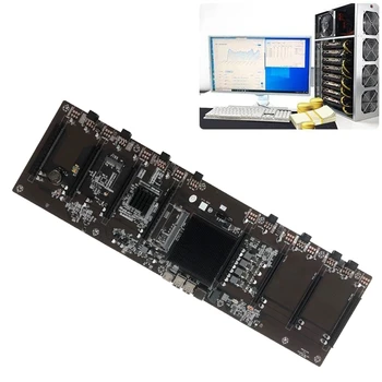 Дънна платка за майнинга HM65 БТК 8XPCIE 16X Слота за графични карти Слот за памет DDR3 Поддръжка на серията RX GTX10 GTX20 GTX30