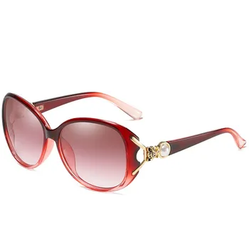 2021 Модни Супени градиентные слънчеви очила За жени на Океана Метални Перли Лисья главата Лещи Метални извити Уиски Слънчеви очила Дамски UV400