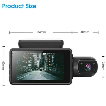 Автомобилен Видеорекордер Dash Камера С двойна леща HD 1080P 3